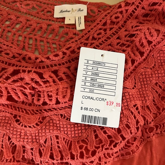NWT Anthropologie orange shirt size L - Picture 3 of 4